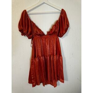 Shein Dress Orange Coral Size Small‎ Low Cut with Open Back